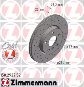 Тормозной диск (ZIMMERMANN: 150.2927.52)