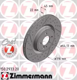 Тормозной диск (ZIMMERMANN: 150.2933.20)