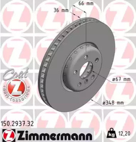 Тормозной диск (ZIMMERMANN: 150.2937.32)