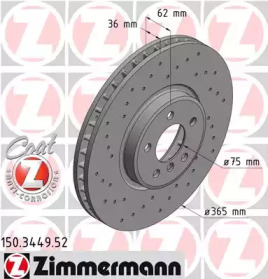 Тормозной диск (ZIMMERMANN: 150.3449.52)