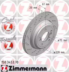 Тормозной диск (ZIMMERMANN: 150.3453.70)