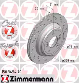 Тормозной диск (ZIMMERMANN: 150.3454.70)