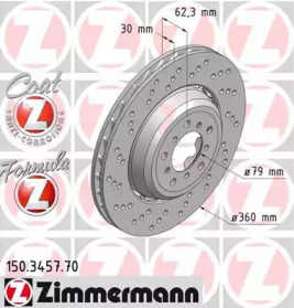 Тормозной диск (ZIMMERMANN: 150.3457.70)