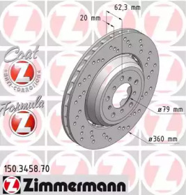 Тормозной диск (ZIMMERMANN: 150.3458.70)