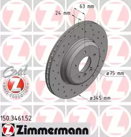 Тормозной диск (ZIMMERMANN: 150.3461.52)