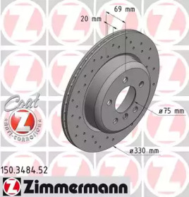 Тормозной диск (ZIMMERMANN: 150.3484.52)