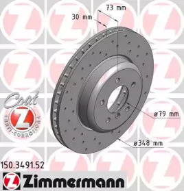 Тормозной диск (ZIMMERMANN: 150.3491.52)