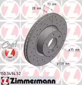 Тормозной диск (ZIMMERMANN: 150.3494.52)