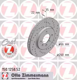 Тормозной диск (ZIMMERMANN: 150.1258.52)