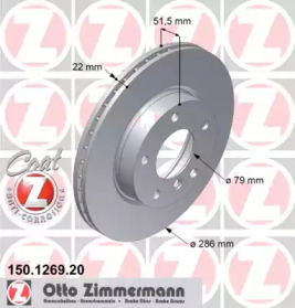 Тормозной диск (ZIMMERMANN: 150.1269.20)