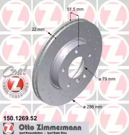 Тормозной диск (ZIMMERMANN: 150.1269.52)