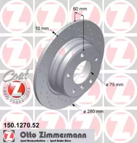 Тормозной диск (ZIMMERMANN: 150.1270.52)