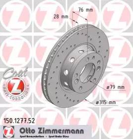 Тормозной диск (ZIMMERMANN: 150.1277.52)