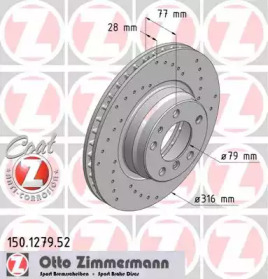 Тормозной диск (ZIMMERMANN: 150.1279.52)