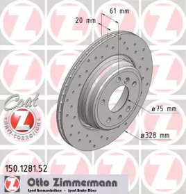 Тормозной диск (ZIMMERMANN: 150.1281.52)