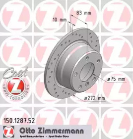 Тормозной диск (ZIMMERMANN: 150.1287.52)