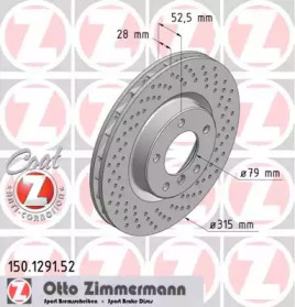 Тормозной диск (ZIMMERMANN: 150.1291.52)