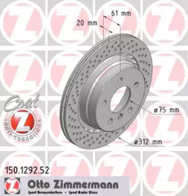 Тормозной диск (ZIMMERMANN: 150.1292.52)