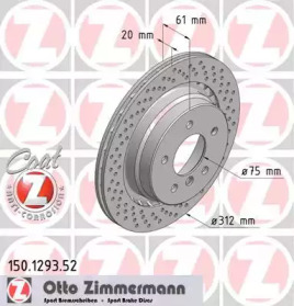 Тормозной диск (ZIMMERMANN: 150.1293.52)