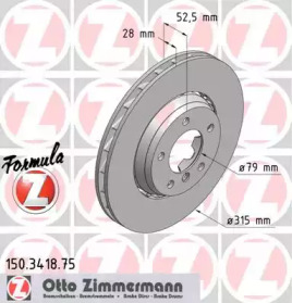 Тормозной диск (ZIMMERMANN: 150.3418.75)