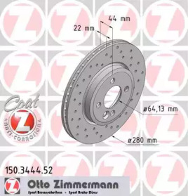 Тормозной диск (ZIMMERMANN: 150.3444.52)