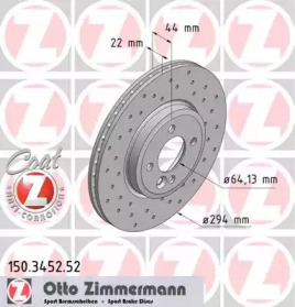 Тормозной диск (ZIMMERMANN: 150.3452.52)