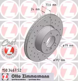 Тормозной диск (ZIMMERMANN: 150.3467.52)