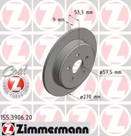 Тормозной диск (ZIMMERMANN: 155.3906.20)