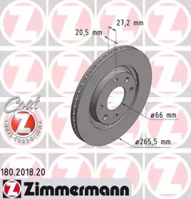 Тормозной диск (ZIMMERMANN: 180.2018.20)