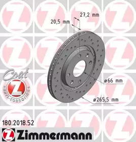 Тормозной диск (ZIMMERMANN: 180.2018.52)