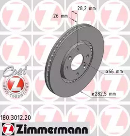 Тормозной диск (ZIMMERMANN: 180.3012.20)