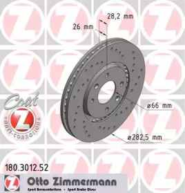 Тормозной диск (ZIMMERMANN: 180.3012.52)