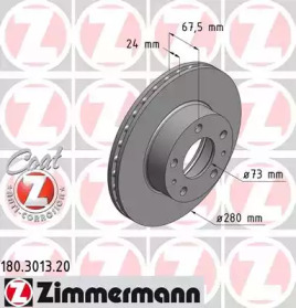 Тормозной диск (ZIMMERMANN: 180.3013.20)