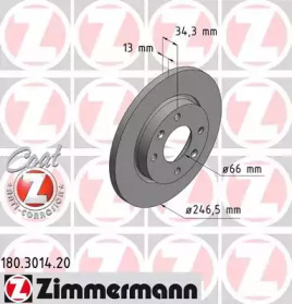 Тормозной диск (ZIMMERMANN: 180.3014.20)