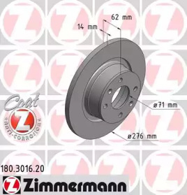 Тормозной диск (ZIMMERMANN: 180.3016.20)