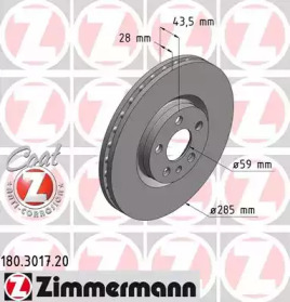 Тормозной диск (ZIMMERMANN: 180.3017.20)