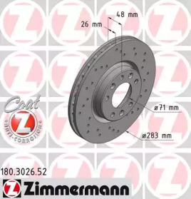 Тормозной диск (ZIMMERMANN: 180.3026.52)