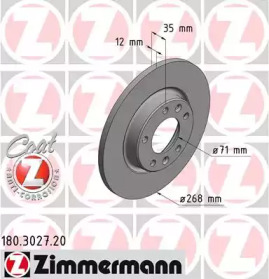 Тормозной диск (ZIMMERMANN: 180.3027.20)