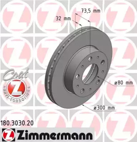 Тормозной диск (ZIMMERMANN: 180.3030.20)