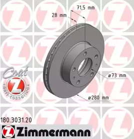 Тормозной диск (ZIMMERMANN: 180.3031.20)