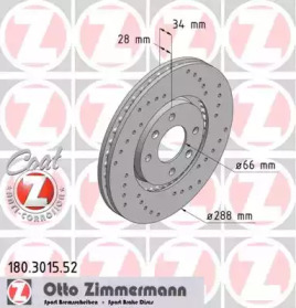 Тормозной диск (ZIMMERMANN: 180.3015.52)