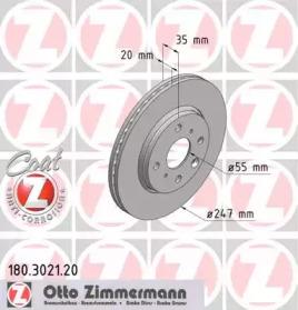 Тормозной диск (ZIMMERMANN: 180.3021.20)