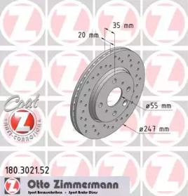 Тормозной диск (ZIMMERMANN: 180.3021.52)