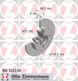 Тормозной диск (ZIMMERMANN: 180.3022.00)