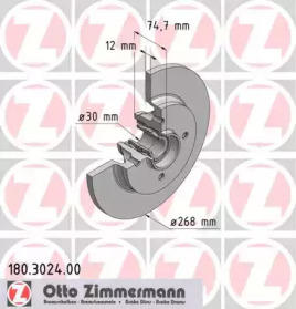 Тормозной диск (ZIMMERMANN: 180.3024.00)