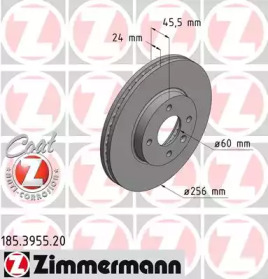 Тормозной диск (ZIMMERMANN: 185.3955.20)