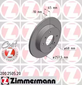 Тормозной диск (ZIMMERMANN: 200.2505.20)