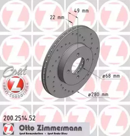 Тормозной диск (ZIMMERMANN: 200.2514.52)