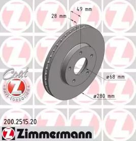 Тормозной диск (ZIMMERMANN: 200.2515.20)