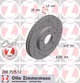 Тормозной диск (ZIMMERMANN: 200.2515.52)